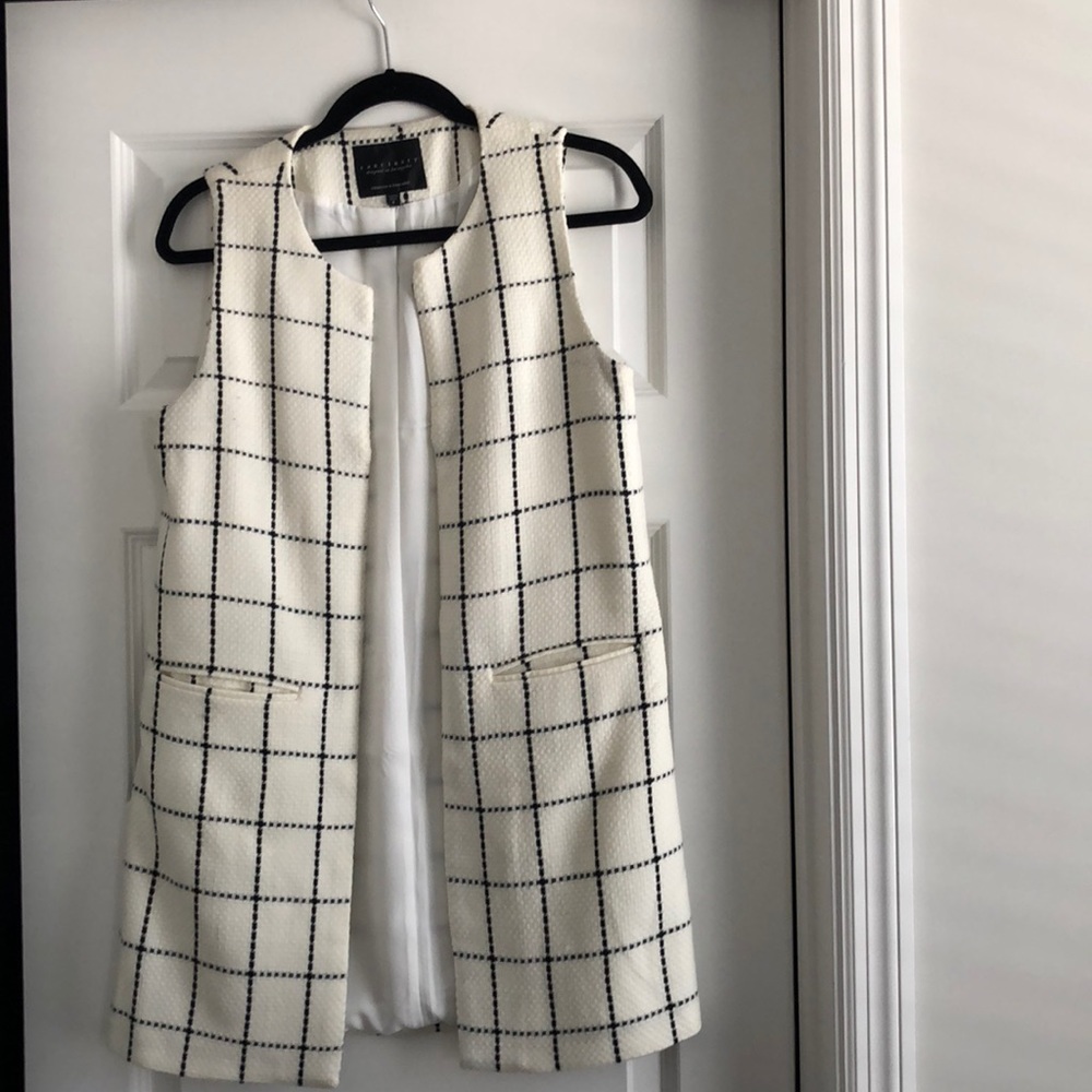 Sanctuary Black & White Check Vest